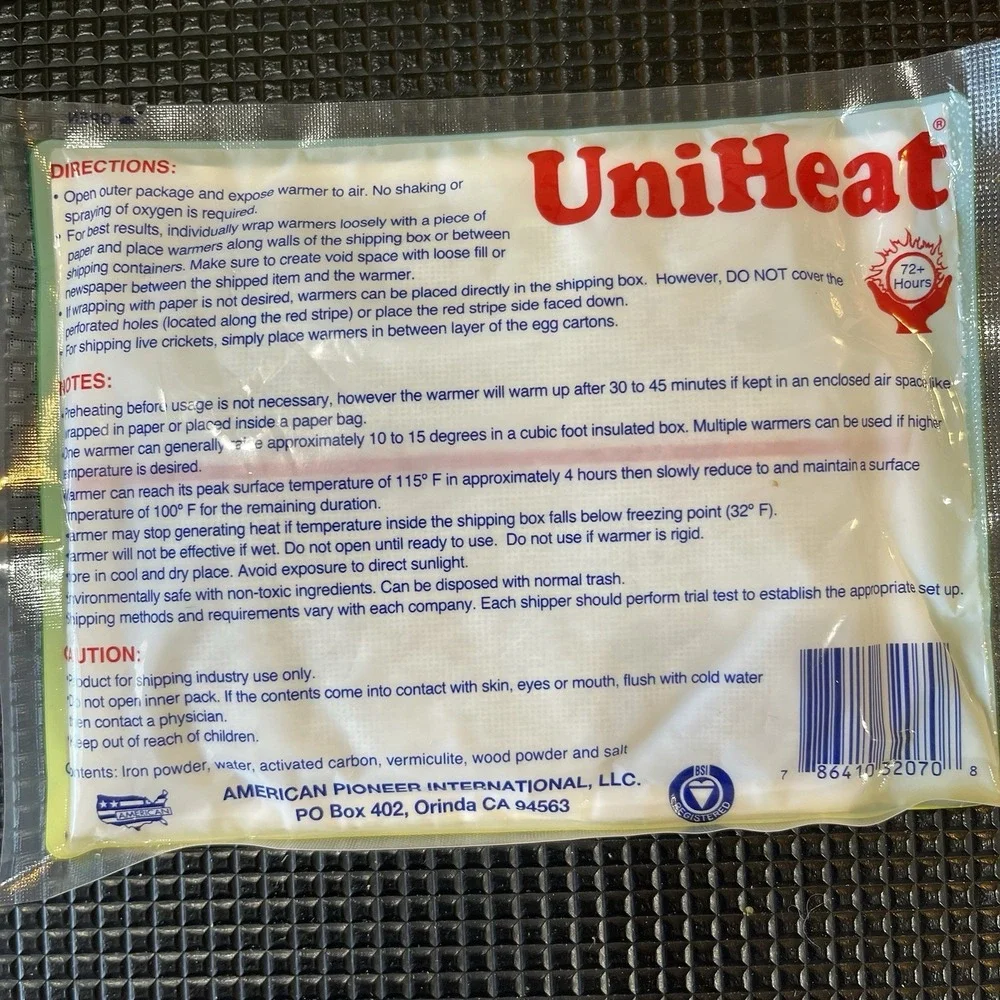 UniHeat 72 Hour Multi Purpose Jumbo Shipping Warmer Heat Pack Lot Of 10